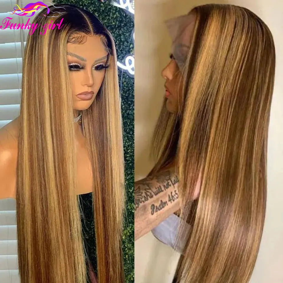 Highlight Wig Human Hair Lace Front Wig