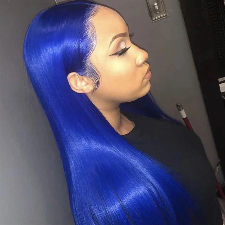 Blue Colored Lace Front Wig