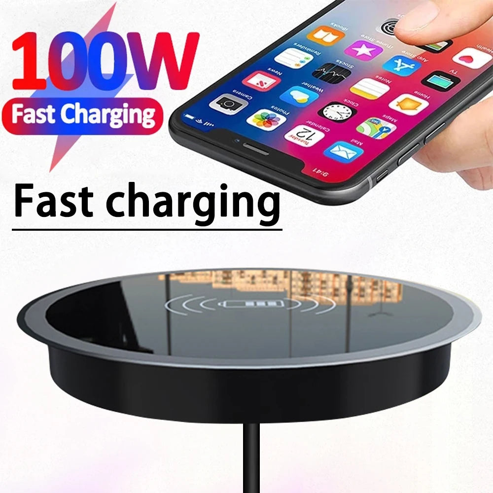 100W Fast Wireless Charger Pad