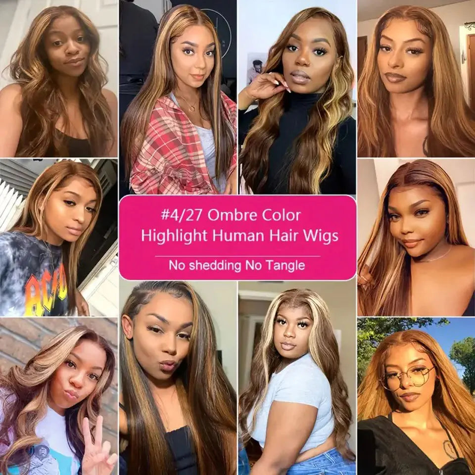 Highlight Wig Human Hair Lace Front Wig