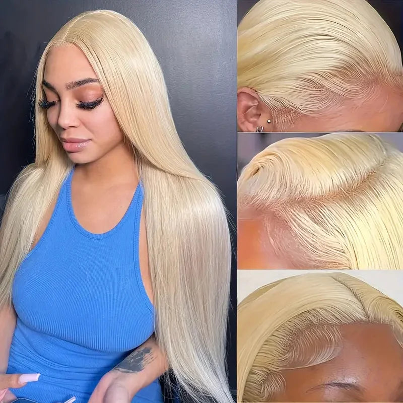 Blonde Brazilian Straight Human Hair Lace Front Wig