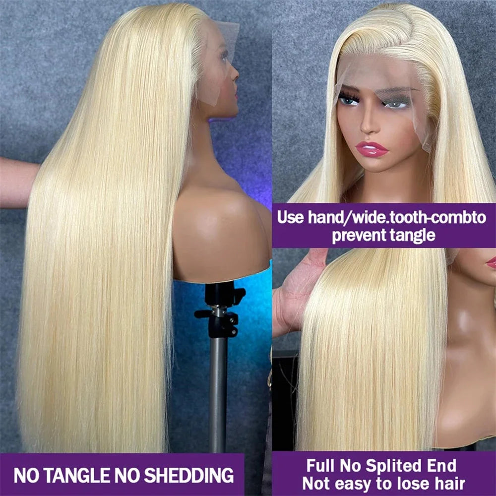 Blonde Brazilian Straight Human Hair Lace Front Wig