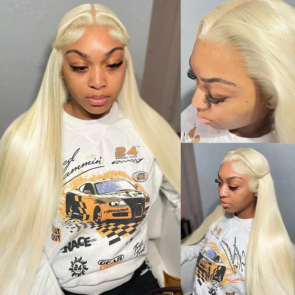 Blonde Brazilian Straight Human Hair Lace Front Wig
