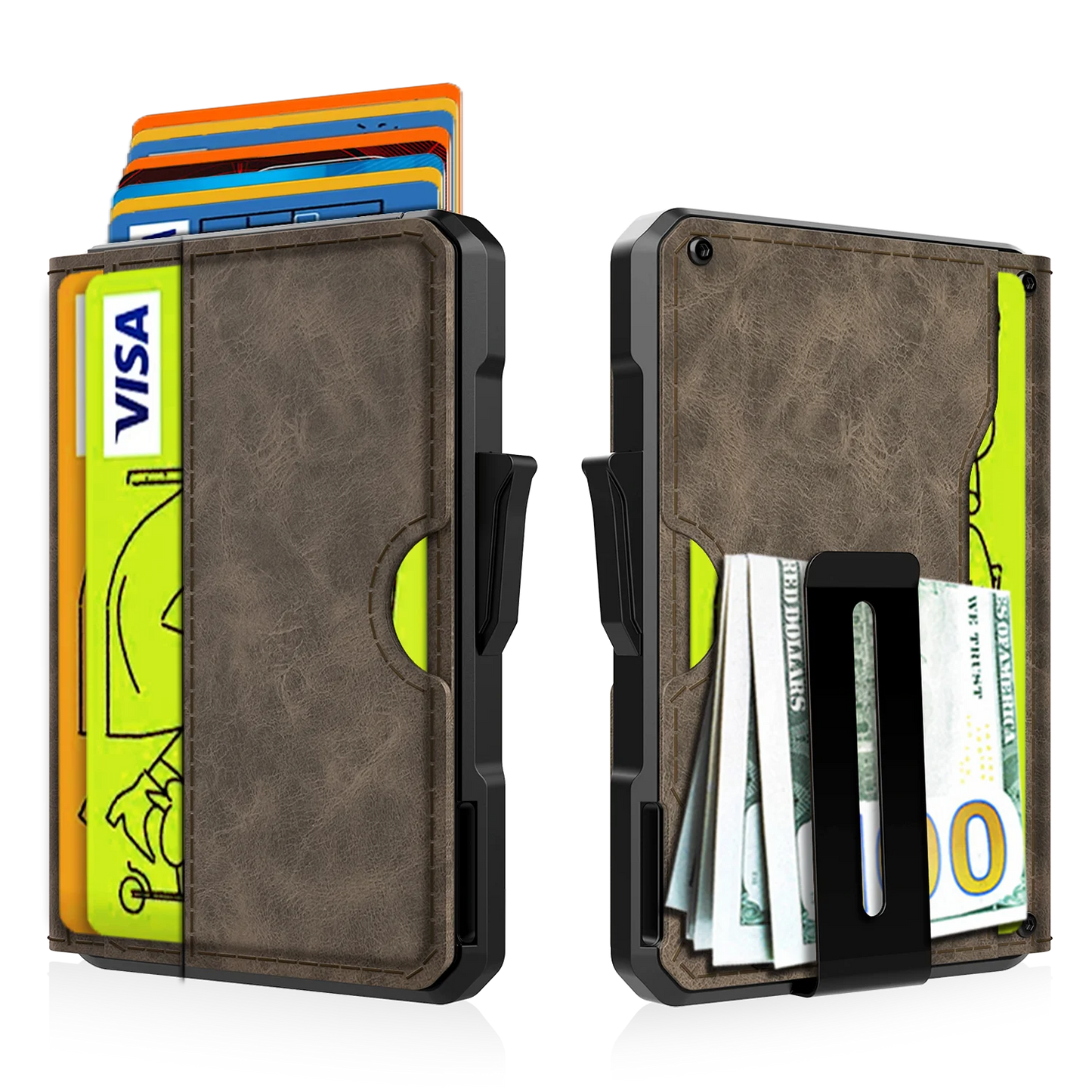 Wallet for Men - with Money Clip Slim Leather Slots