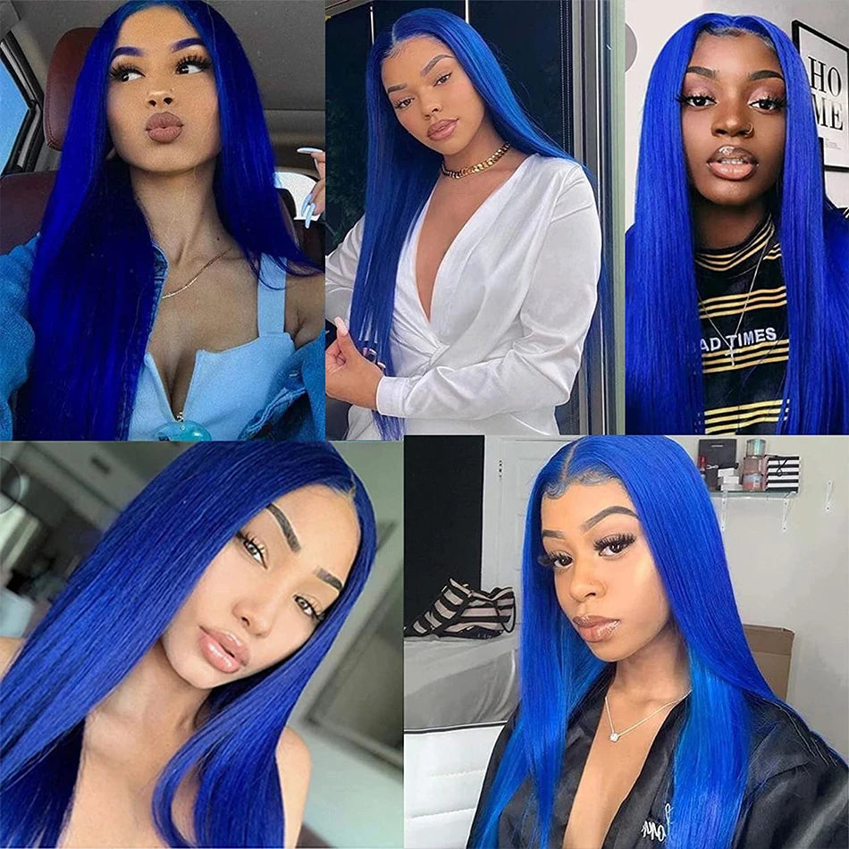 Blue Colored Lace Front Wig