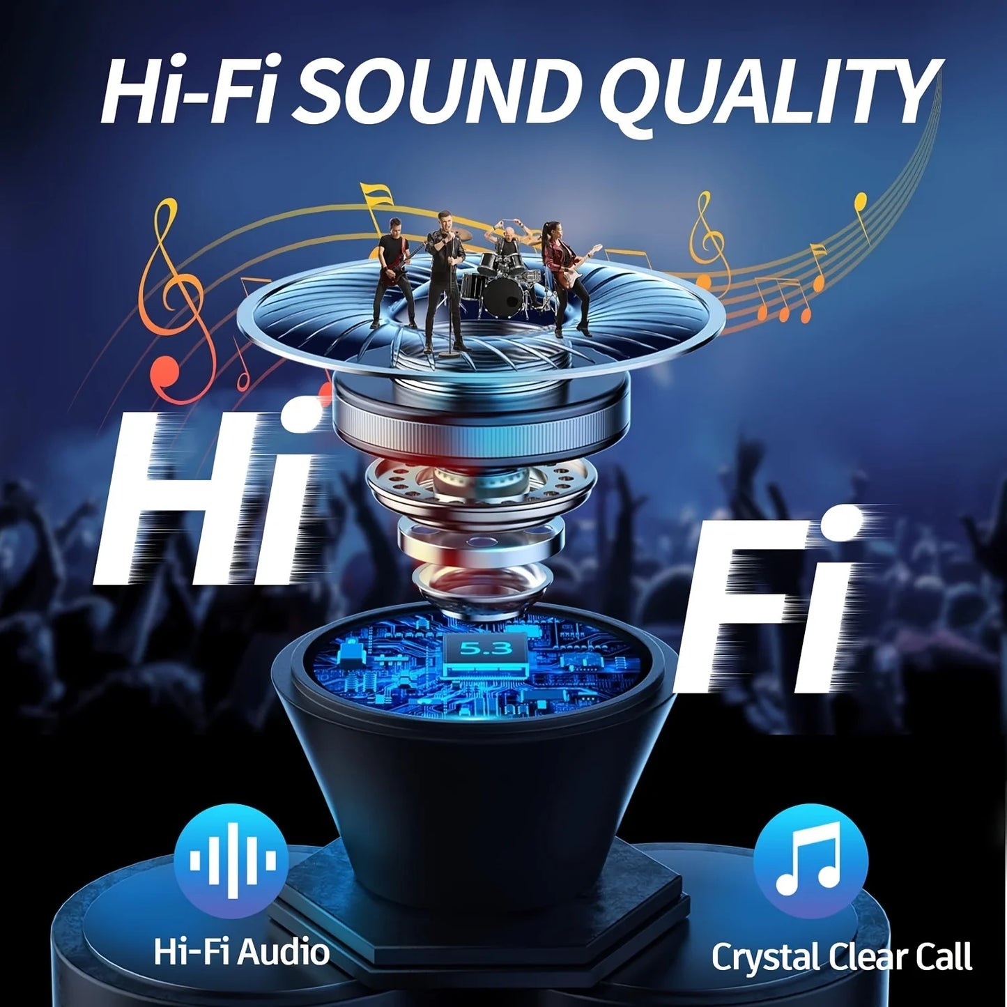 Wireless Earphones with 40dB Noise Cancelling