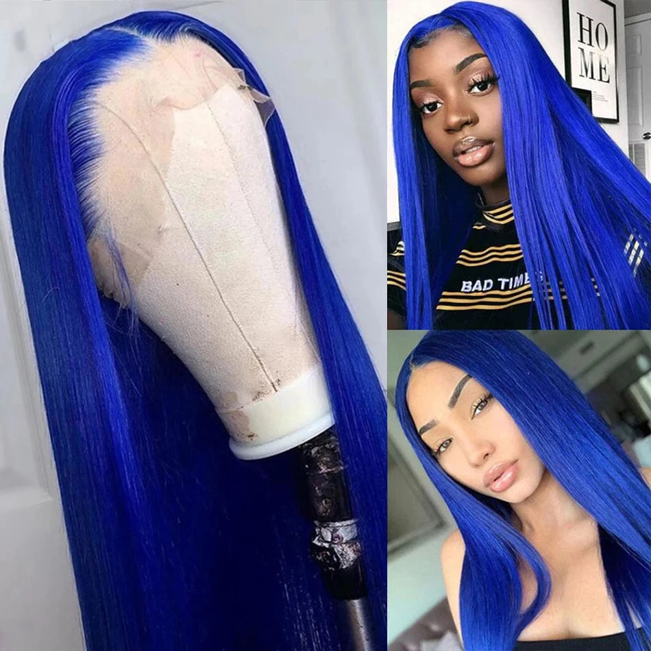 Blue Colored Lace Front Wig