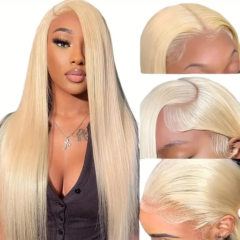 Blonde Brazilian Straight Human Hair Lace Front Wig