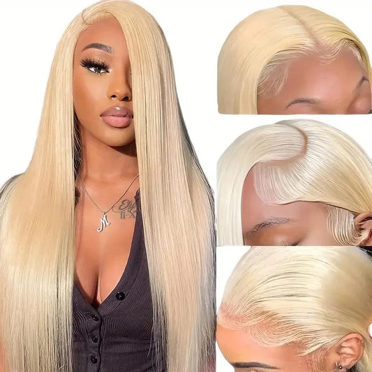 Blonde Brazilian Straight Human Hair Lace Front Wig