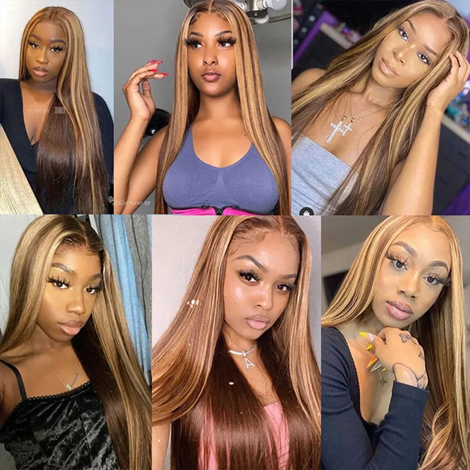 Highlight Wig Human Hair Lace Front Wig