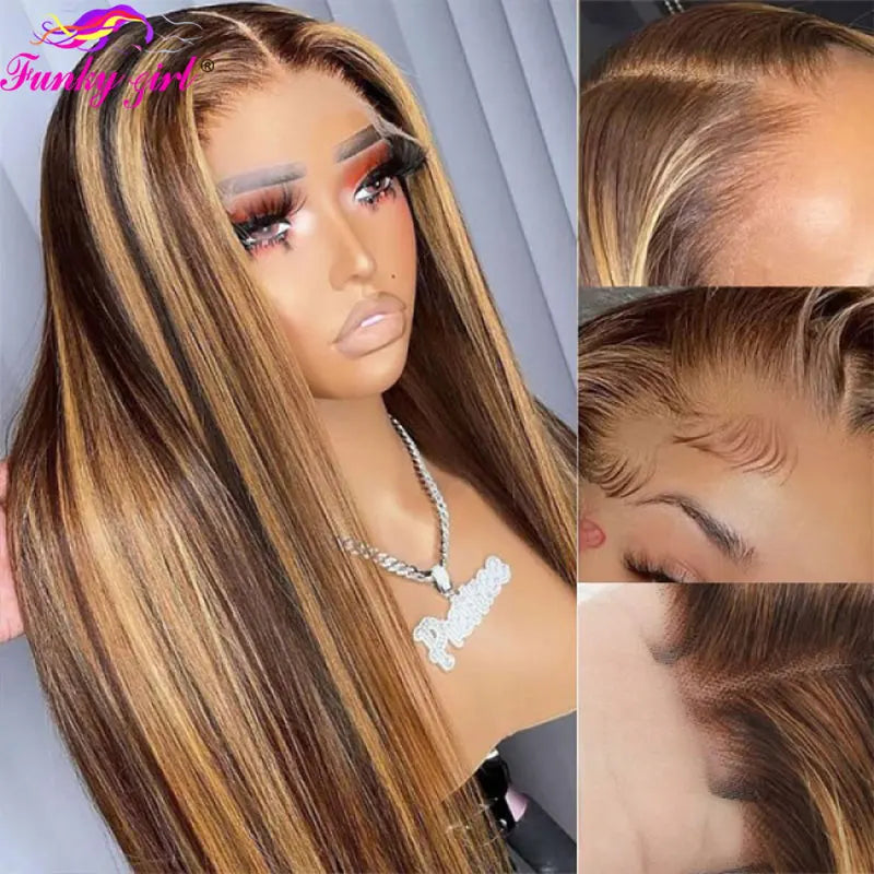 Highlight Wig Human Hair Lace Front Wig
