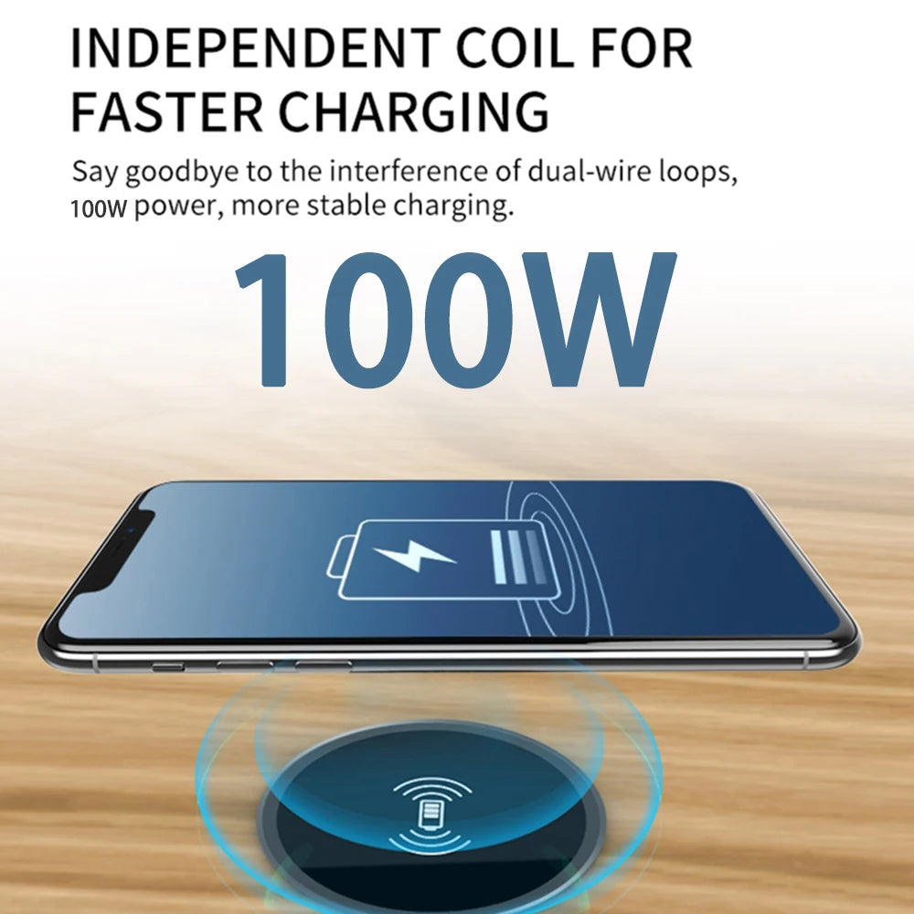 100W Fast Wireless Charger Pad