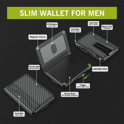 Wallet for Men - with Money Clip Slim Leather Slots