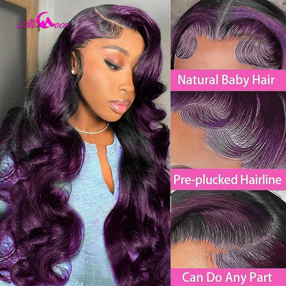 ace Front Wig – Ombre Purple Body Wave | 100% Human Hair HD Lace