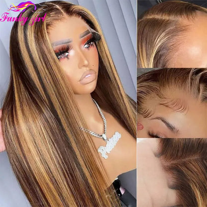 Highlight Wig Human Hair Lace Front Wig